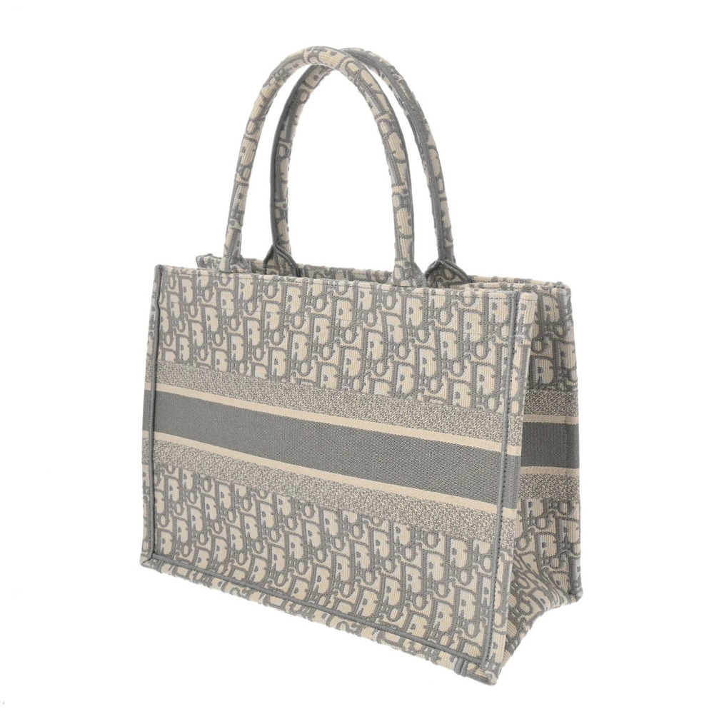 Dior Gray CHRISTIAN Oblique  Jacquard Tote Book Handbag
